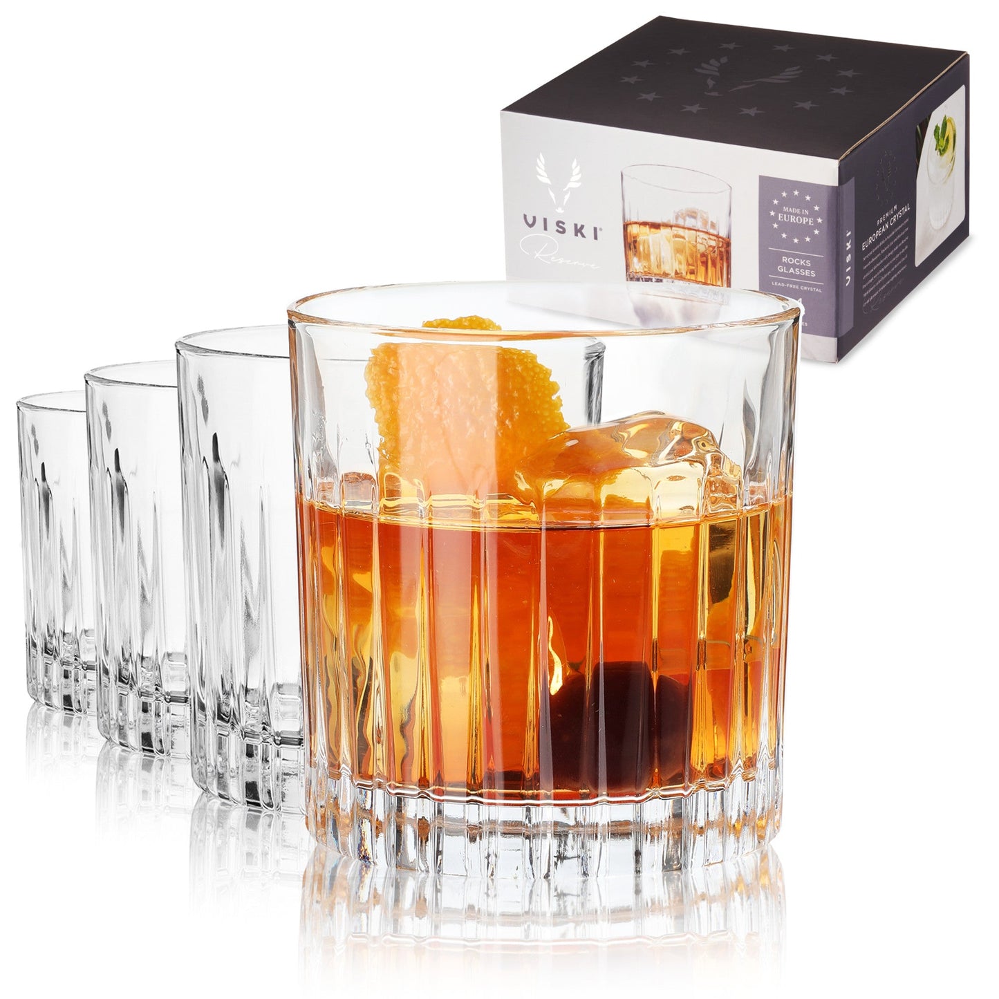 Lowball lead-free crystal glass (set of 4)