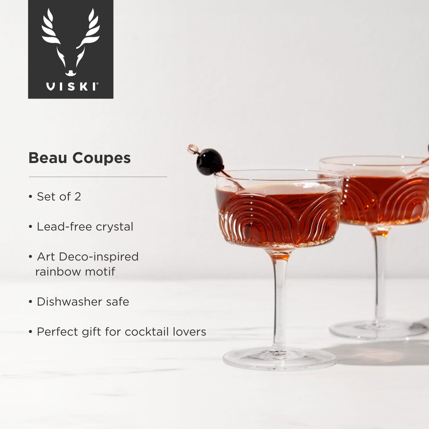 Textured Arch Crystal Cocktail Glass