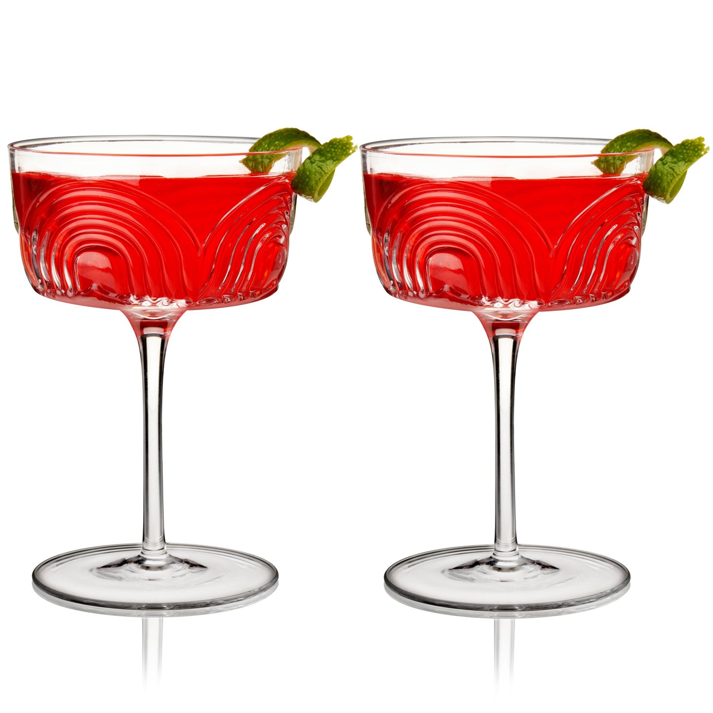 Textured Arch Crystal Cocktail Glass