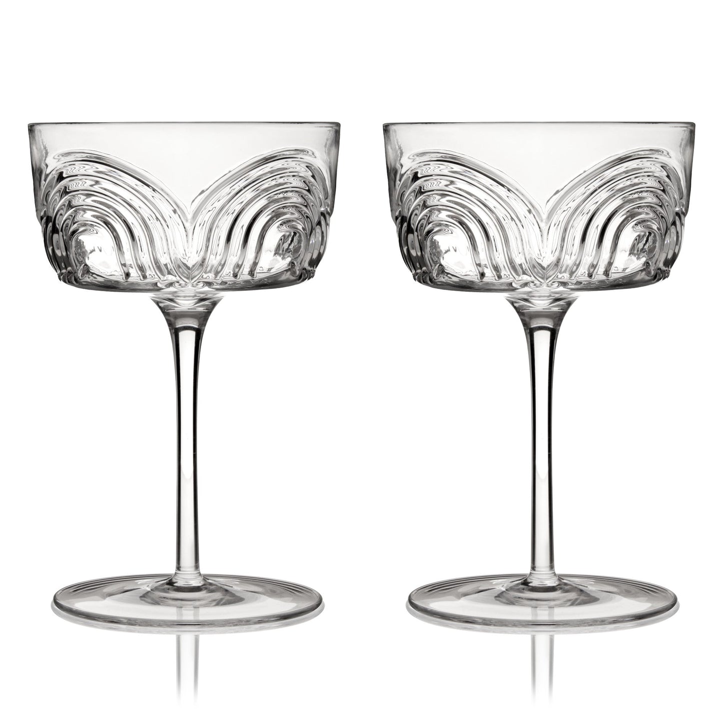 Textured Arch Crystal Cocktail Glass