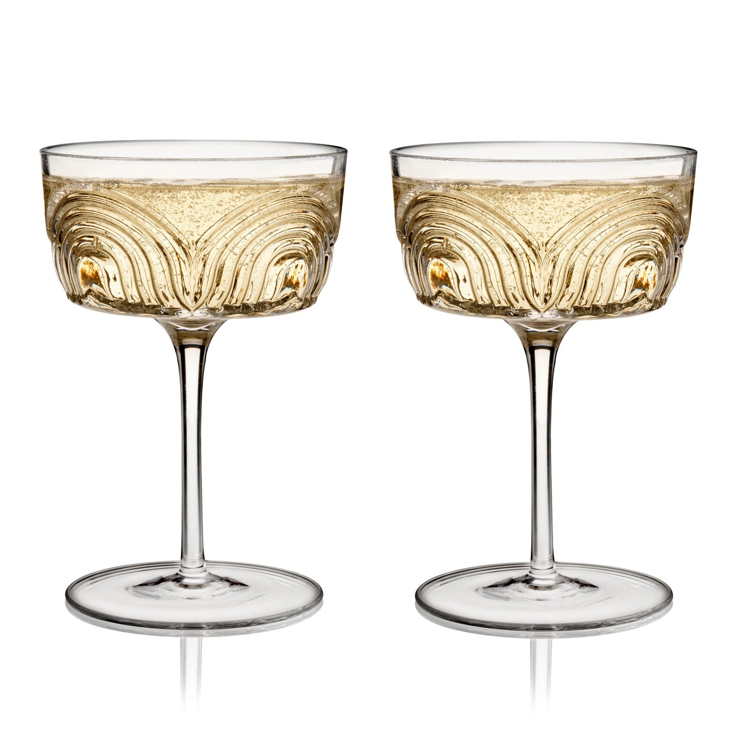Textured Arch Crystal Cocktail Glass