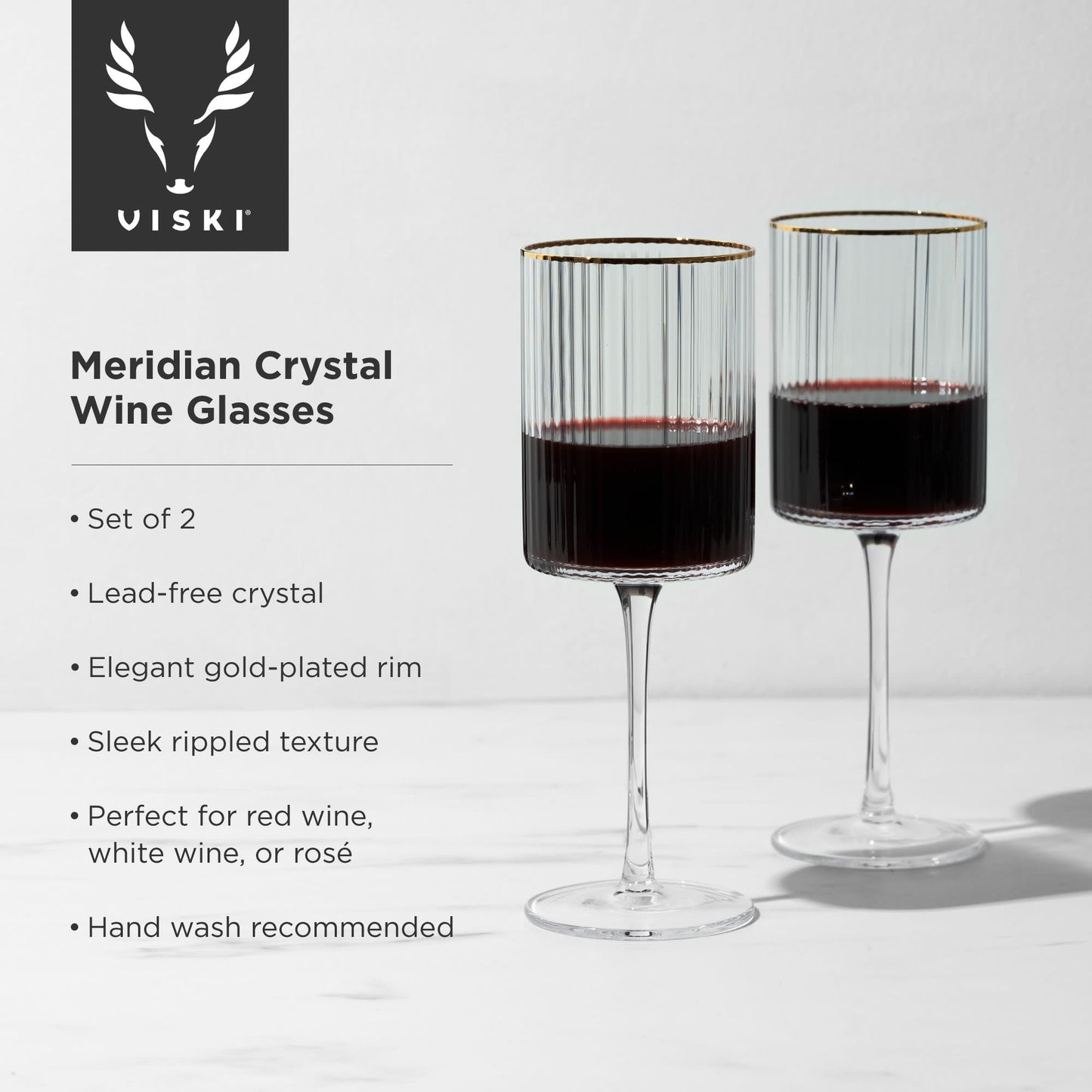 Sparkling lead-free crystal wine glass
