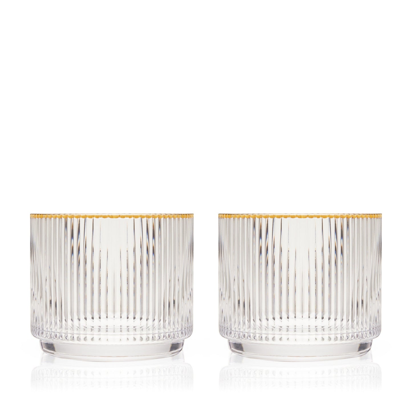 Clear ripple crystal lowball glass