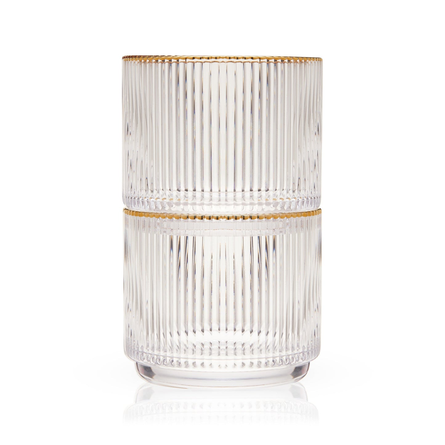 Clear ripple crystal lowball glass