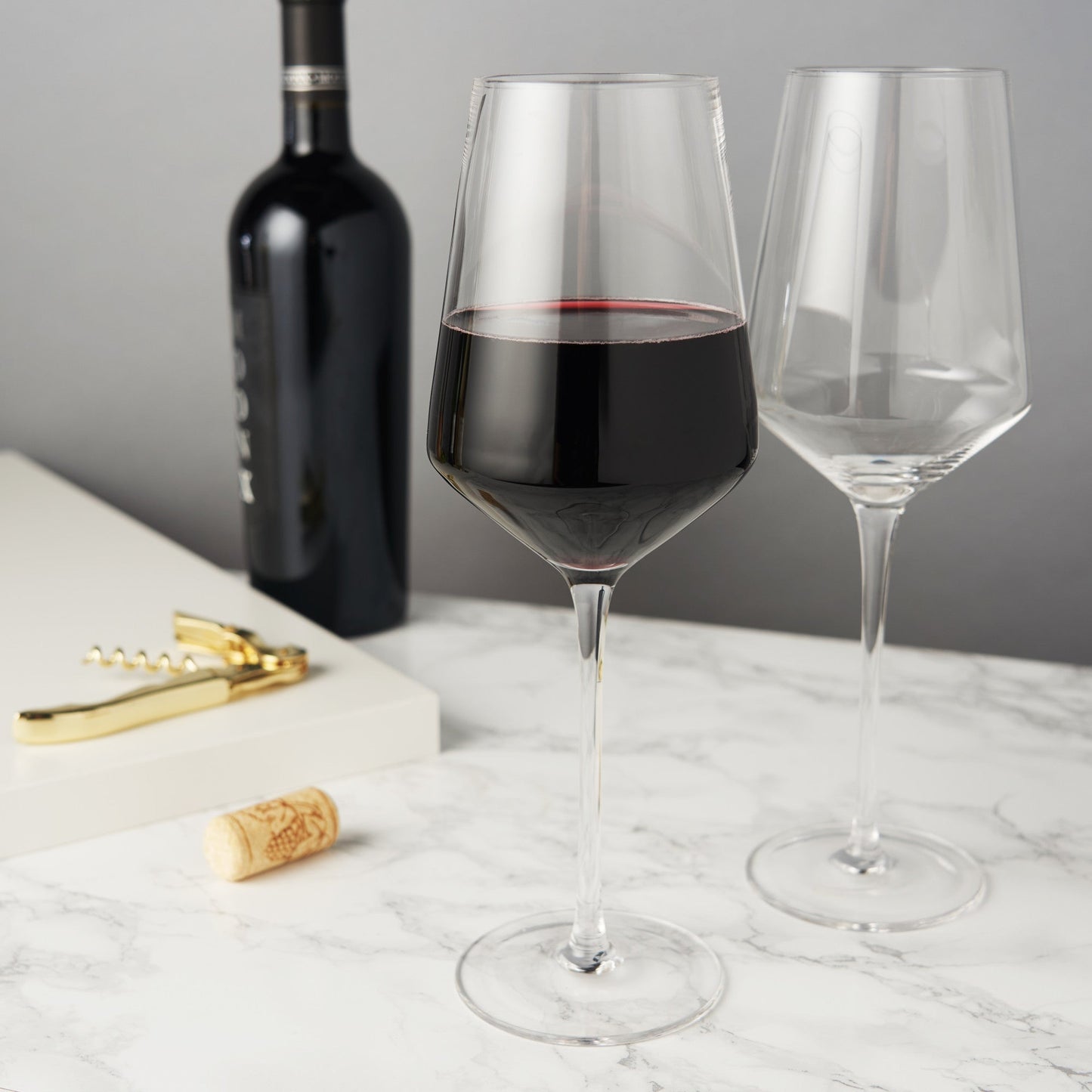 Crystal beveled Bordeaux wine glass