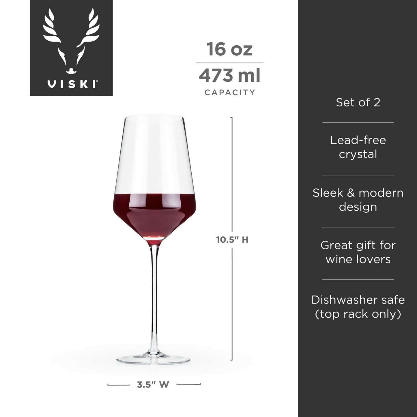 Crystal beveled Bordeaux wine glass