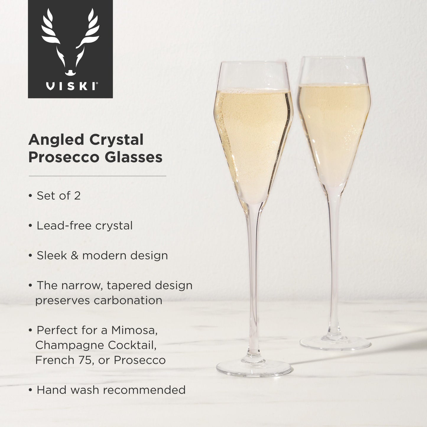Crystal Angled Prosecco Glasses
