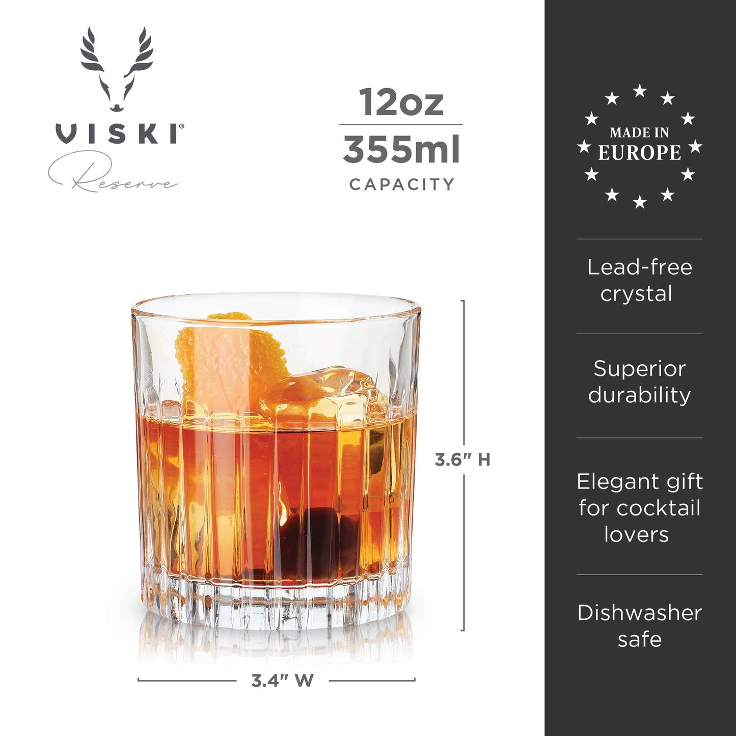 Lowball lead-free crystal glass (set of 4)