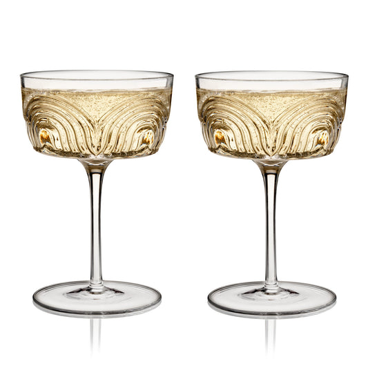 Textured Arch Crystal Cocktail Glass