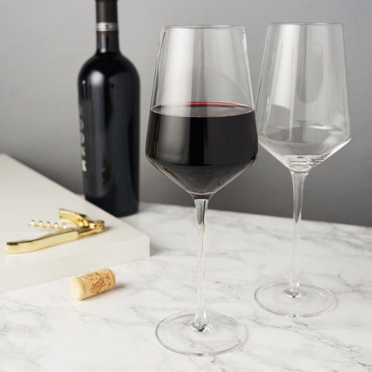 Crystal beveled Bordeaux wine glass