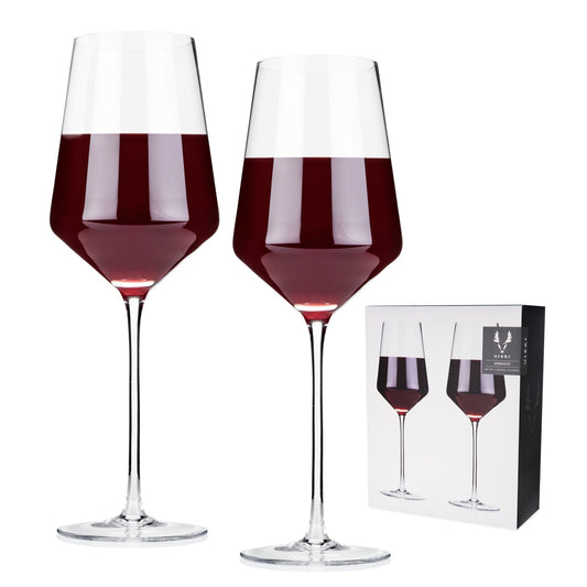 Crystal beveled Bordeaux wine glass
