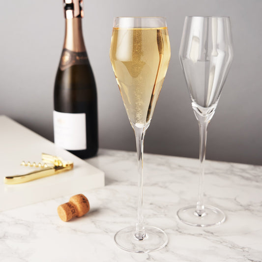 Crystal Angled Prosecco Glasses